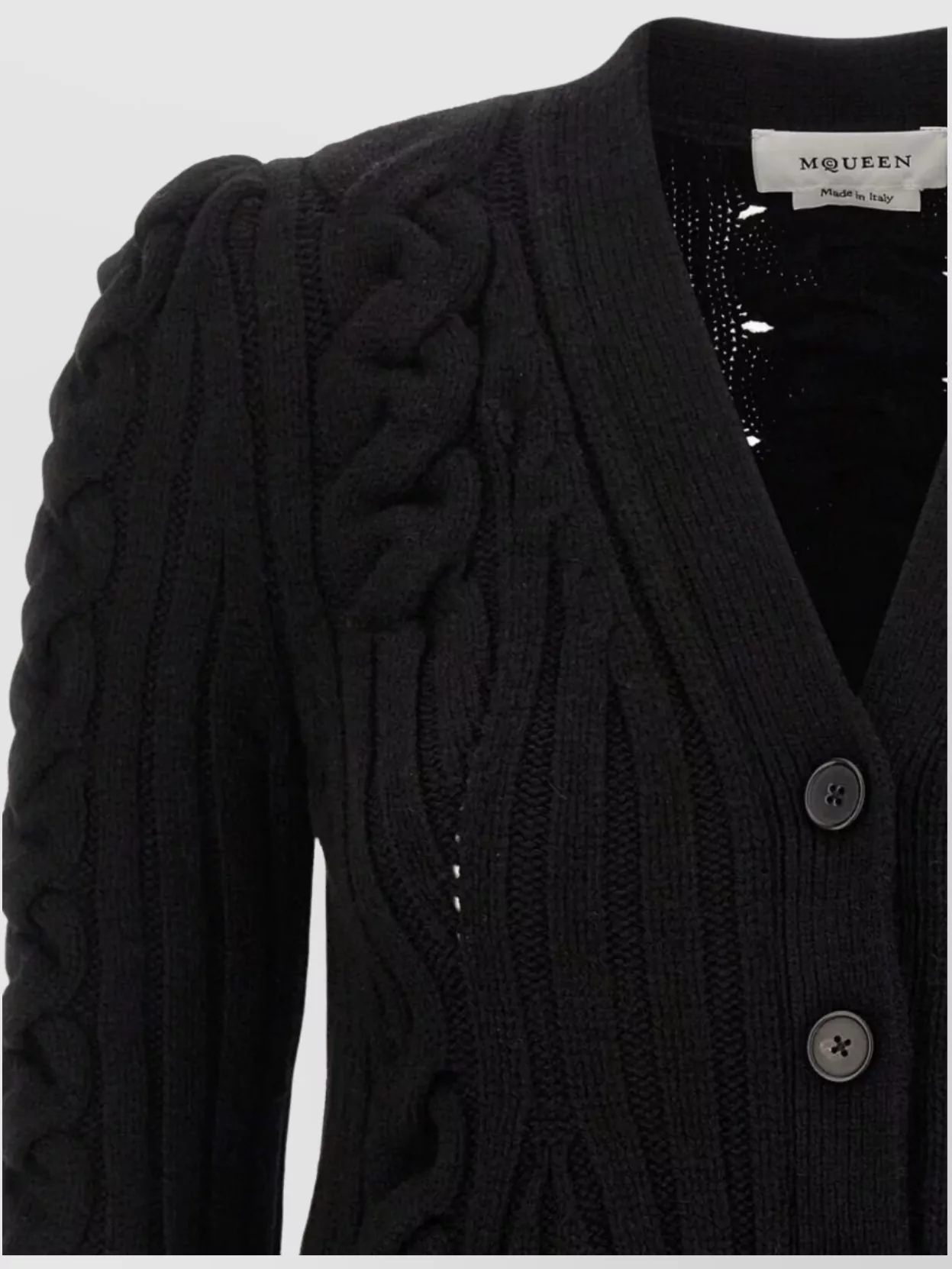 Alexander Mcqueen Cashmere And Wool Cable Knit Cardigan