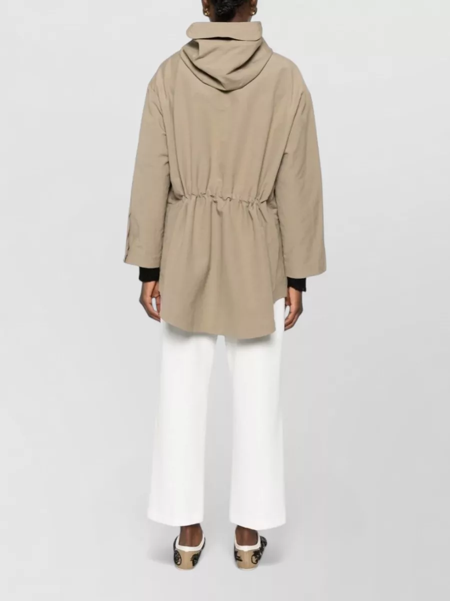Emporio Armani Hooded Drawstring Cotton Parka Coat