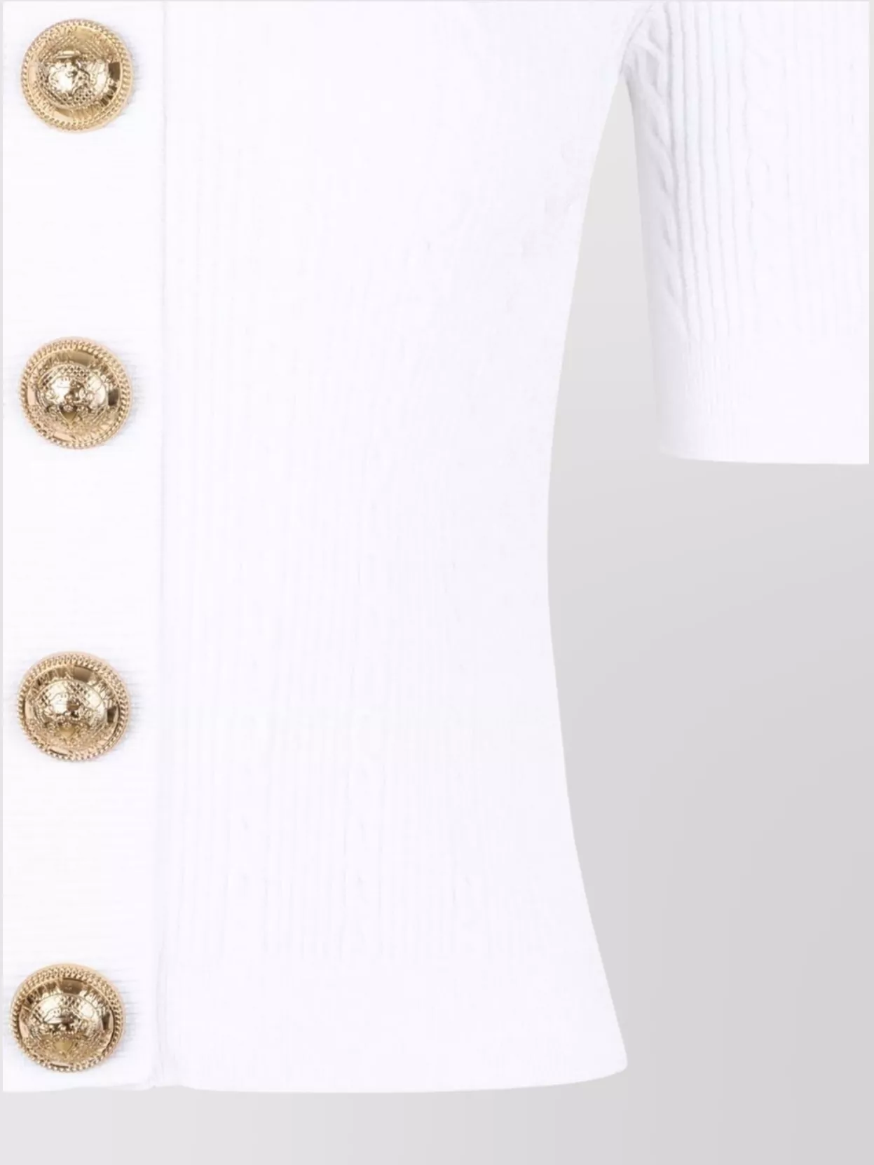 Balmain Crewneck Ribbed Cardigan Short Sleeves