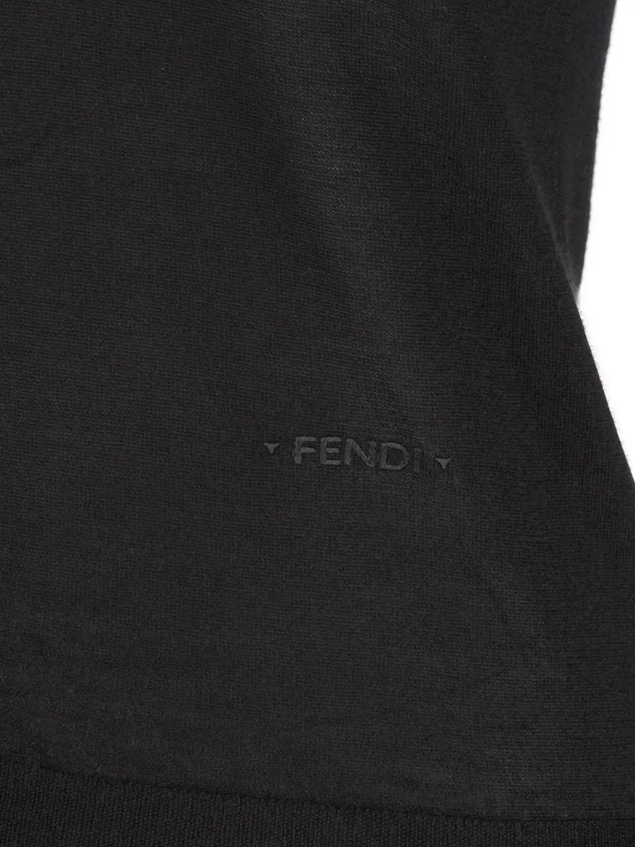 Fendi Cashmere Silk V-Neck Fine-Knit Jumper