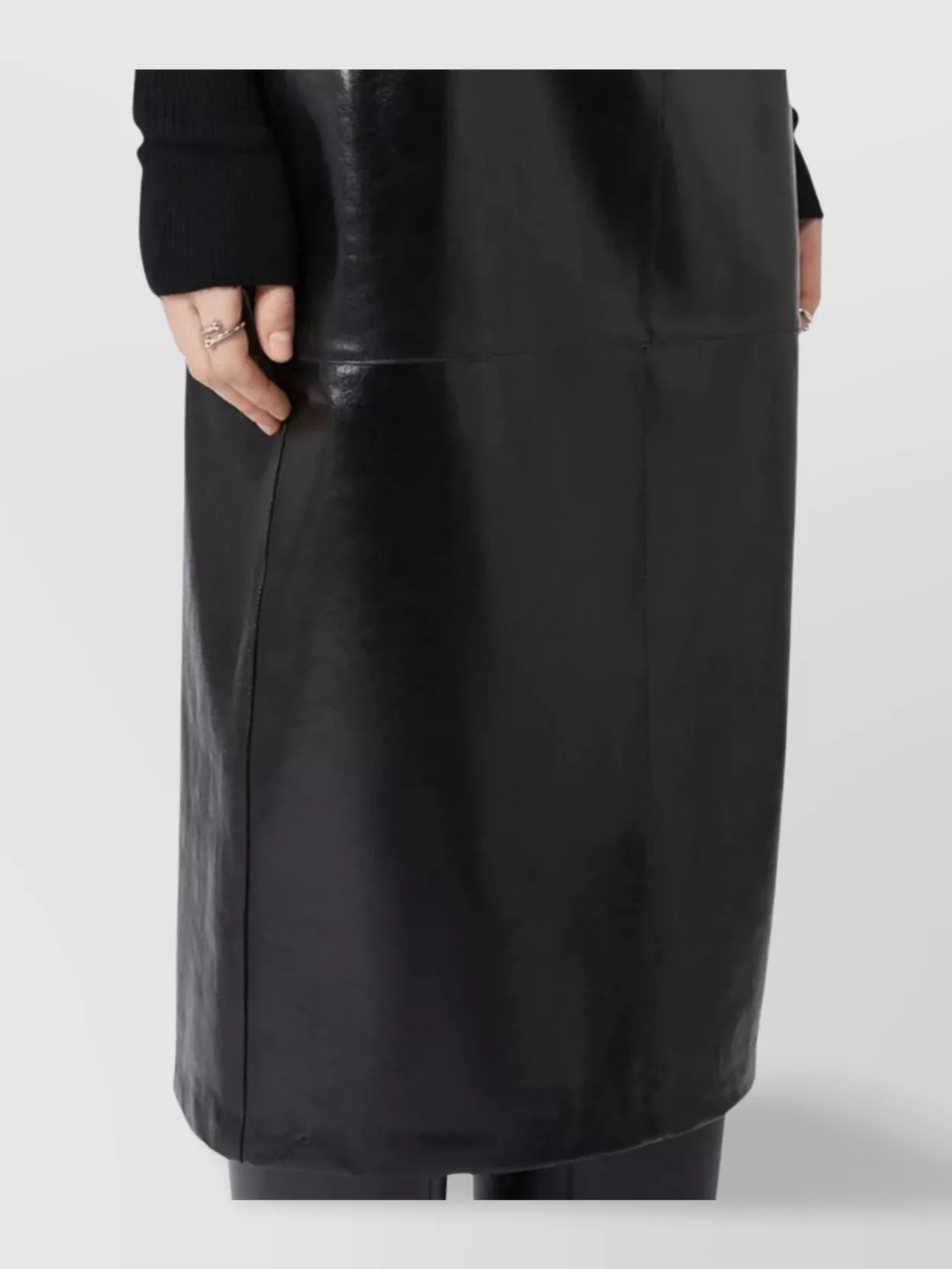 Sportmax Nappa Leather High Waist Skirt