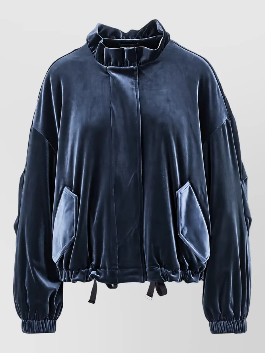 Emporio Armani Chenille funnel neck oversized jacket