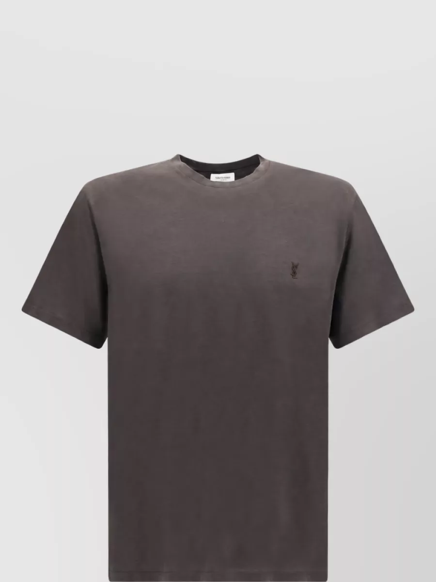 Saint Laurent Silk crew-neck short-sleeve t-shirt
