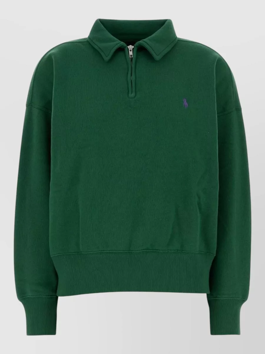 Polo Ralph Lauren cotton blend relaxed fit half zip sweatshirt