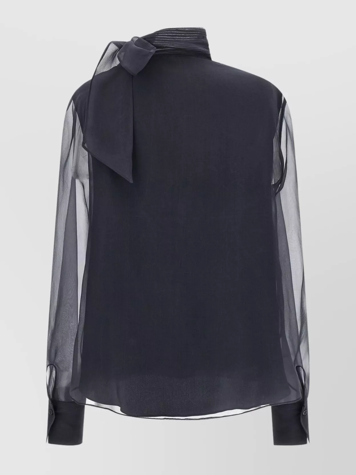Brunello Cucinelli Crispy Silk Blouse Shirt And Blouse Gray In Black