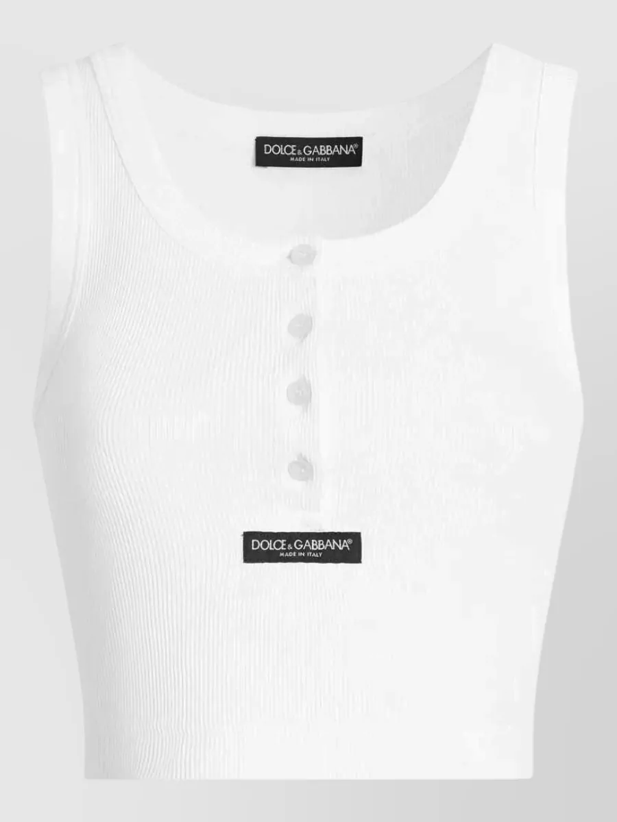 Dolce&Gabbana Ribbed Cotton Slim-Fit Sleeveless Tank Top