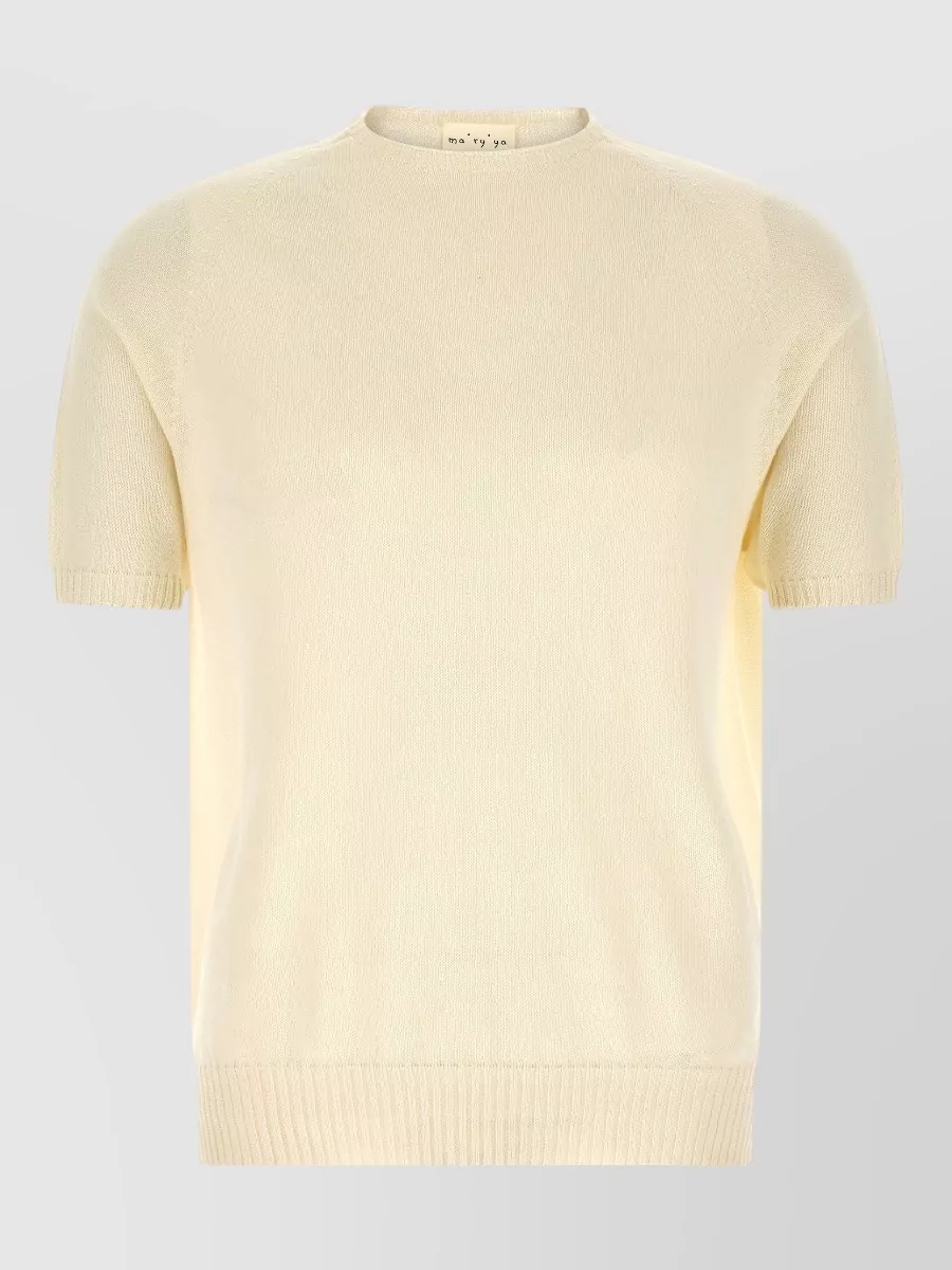 Ma'ry'ya ribbed cotton short-sleeve sweater