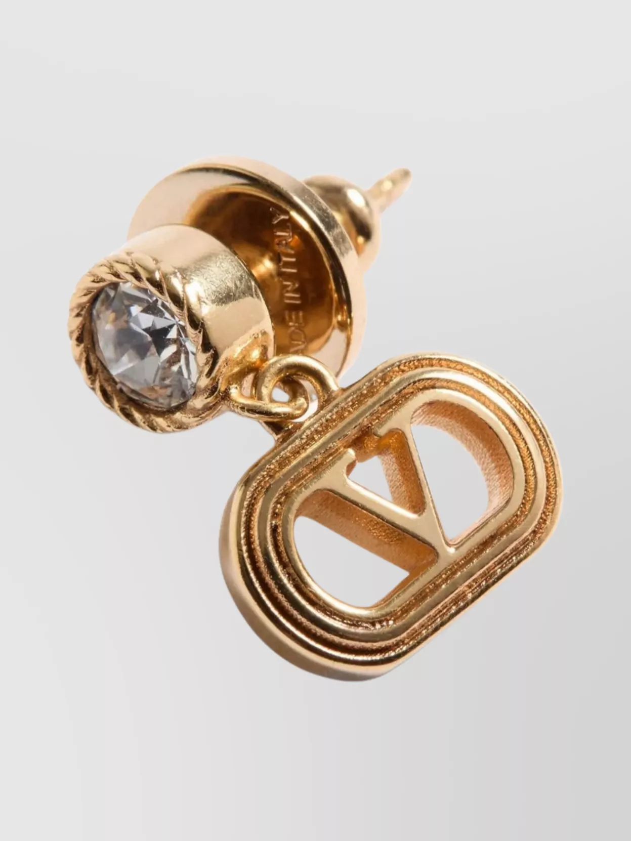 VALENTINO GARAVANI OVAL METAL AND SWAROVSKI® CRYSTAL EARRINGS