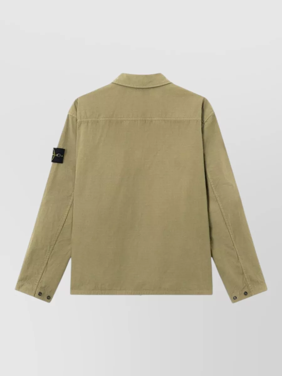 Stone Island Overshirt Comfort Fit Collared Front Pockets