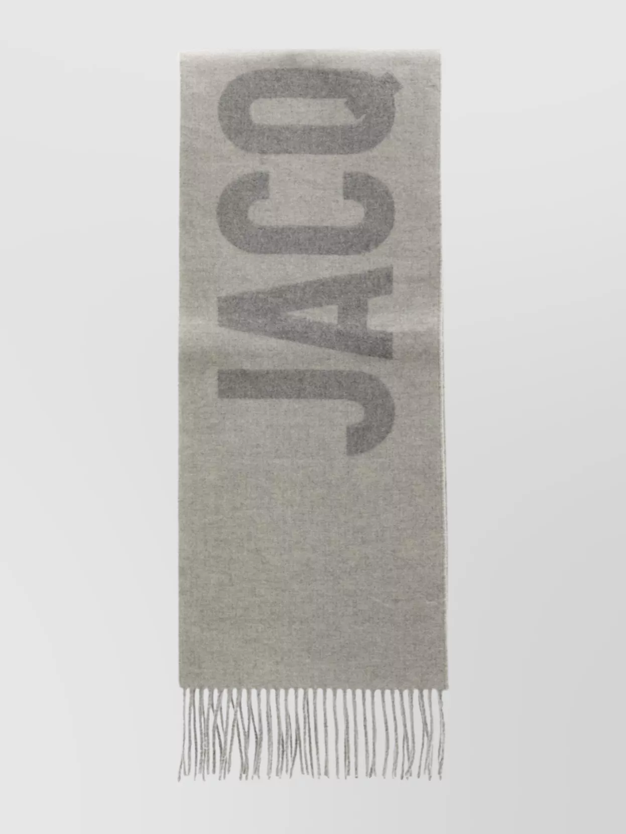 Jacquemus Wool Scarf With Fringed Ends And Large Lettering