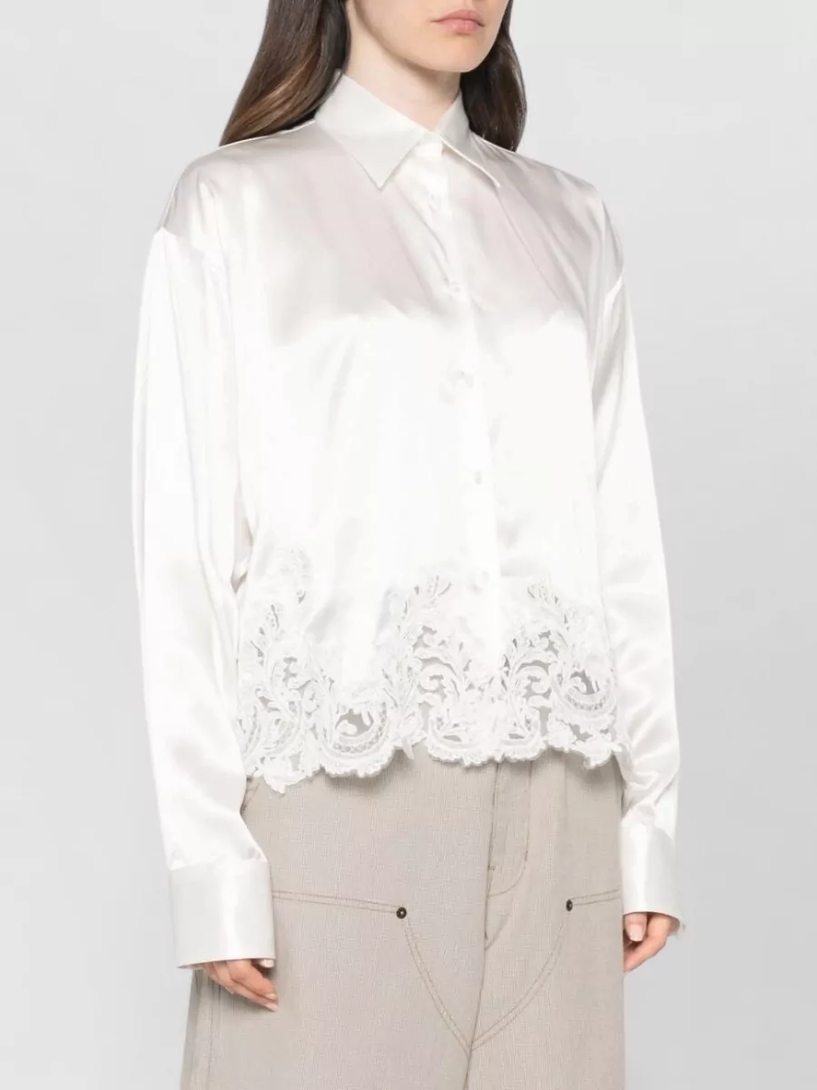 Ermanno Scervino Silk Lace Trim Shirt
