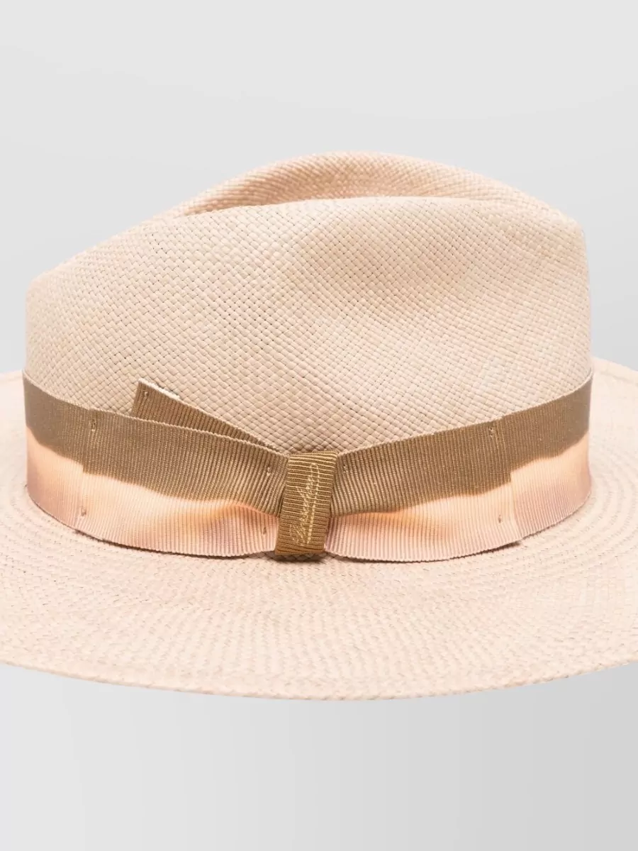 Borsalino Straw Wide Brim Fedora Hat