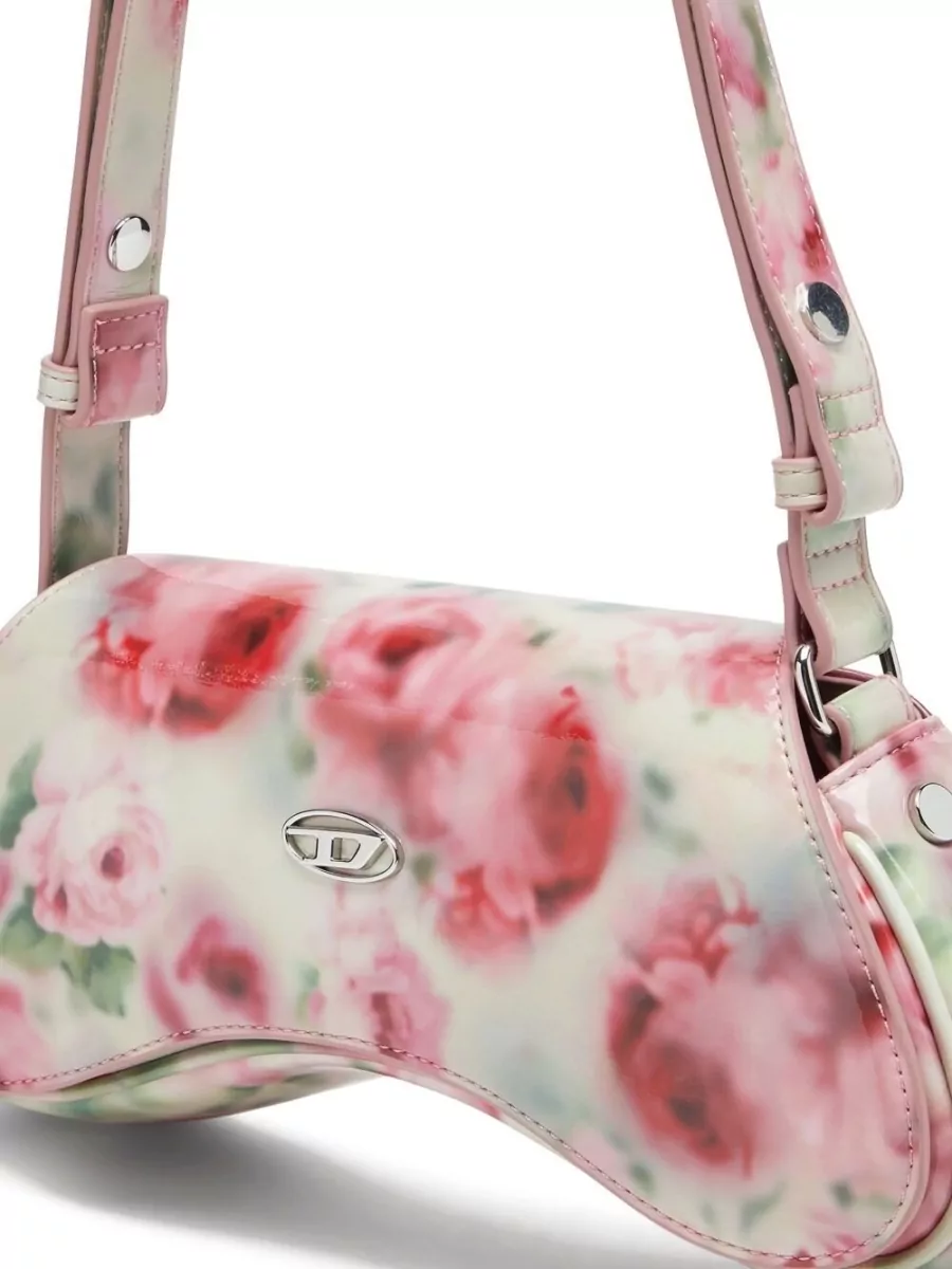 Diesel Play Shoulder Bag Adjustable Strap Floral