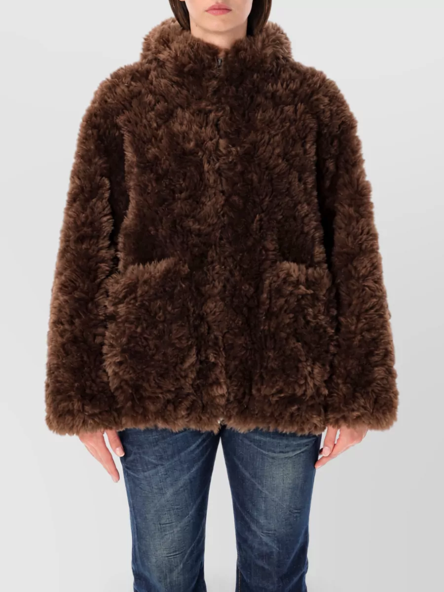 Urbancode hooded faux fur bomber jacket
