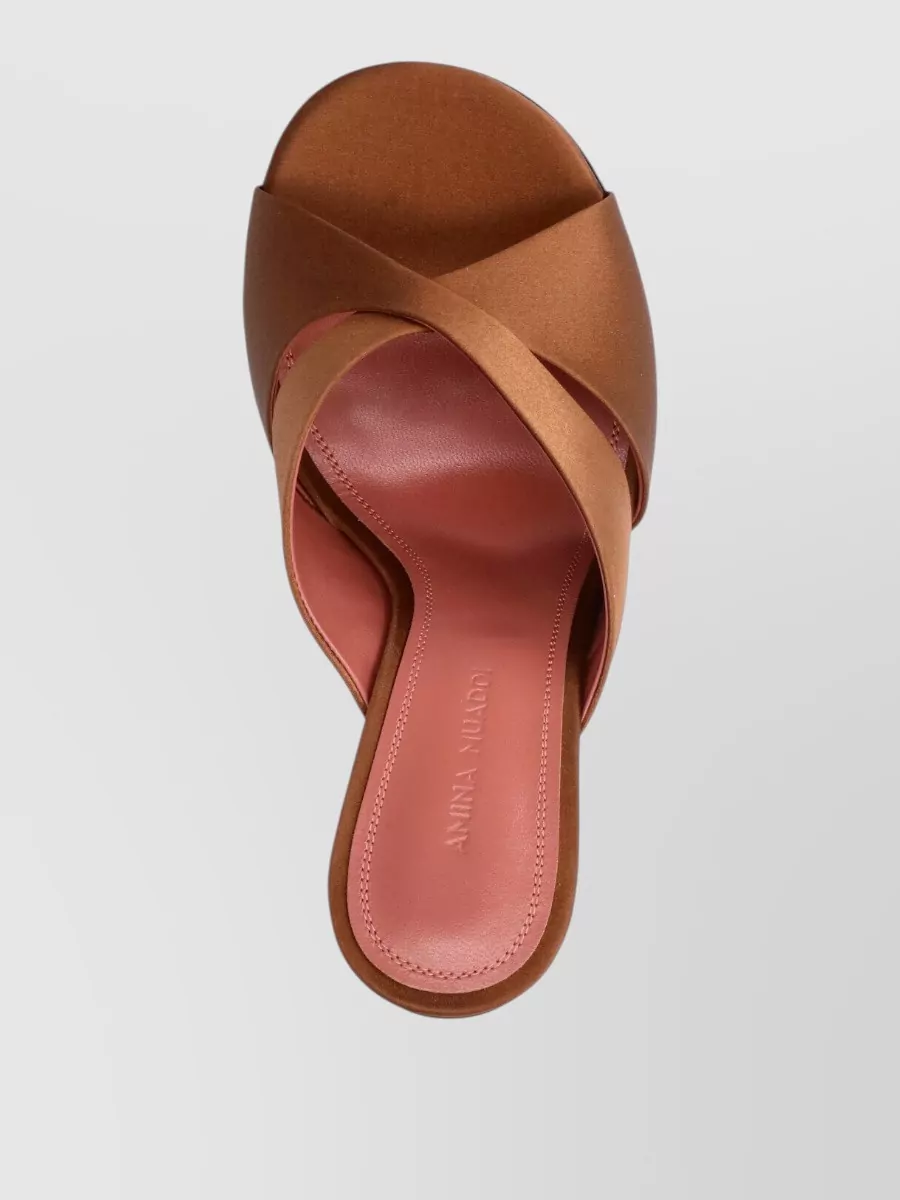 Amina Muaddi Silk High Heel Mules