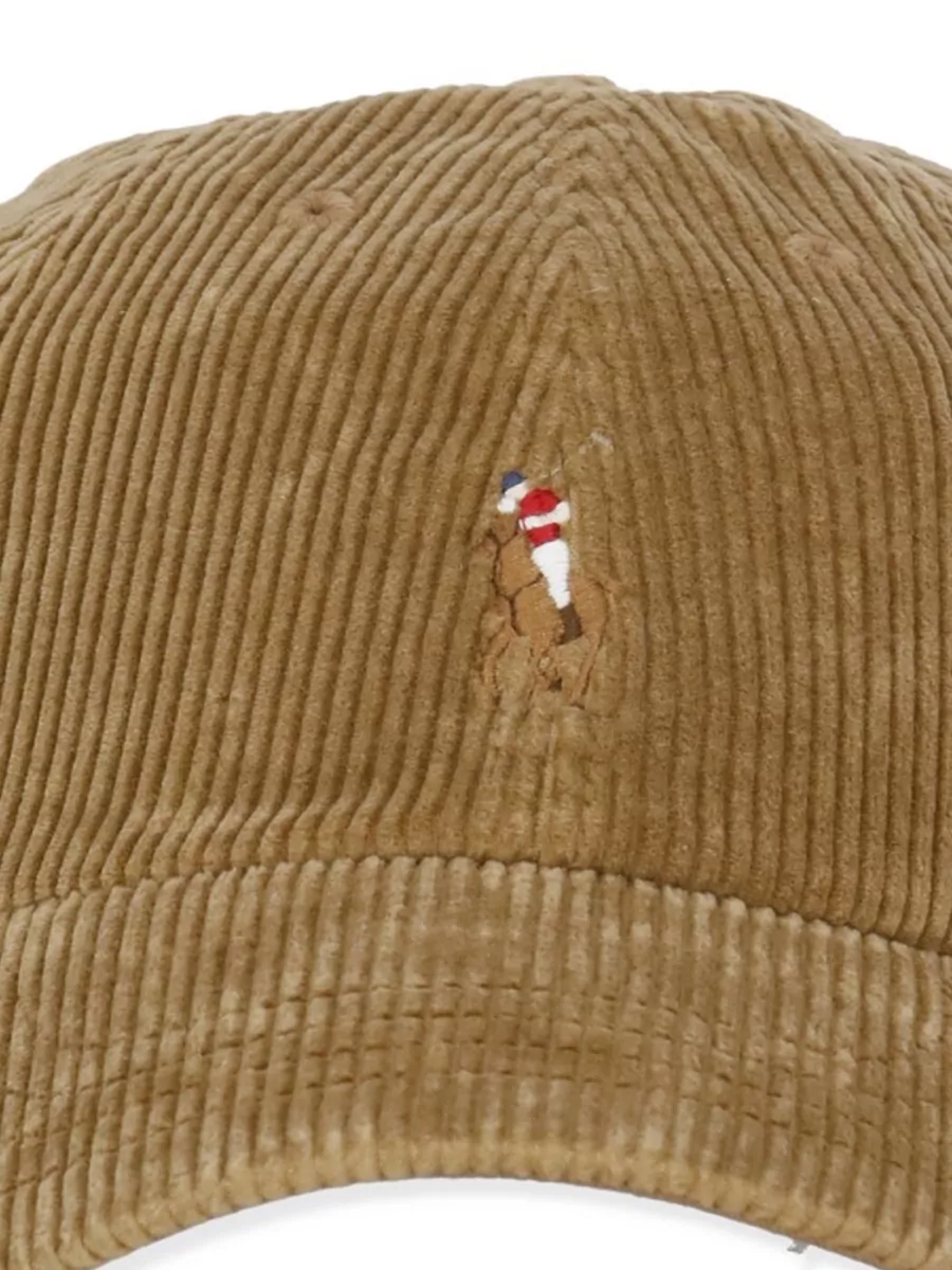 Ralph Lauren Corduroy Cap Curved Brim Embroidered Eyelets