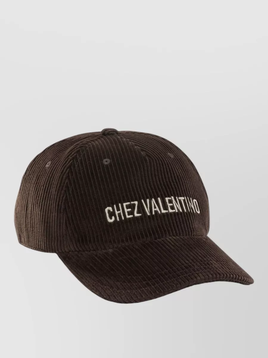 Valentino Garavani Chez Valentino Corduroy Baseball Cap Curved Brim