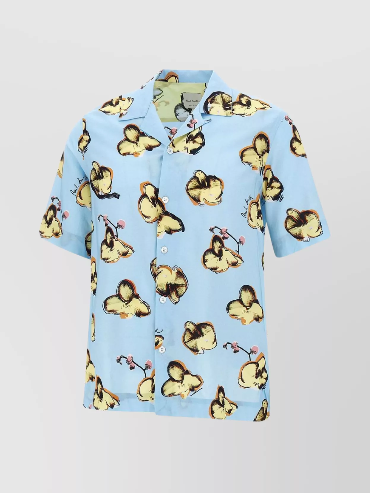 Shop Paul Smith Orchid Print Viscose And Cotton Shirt