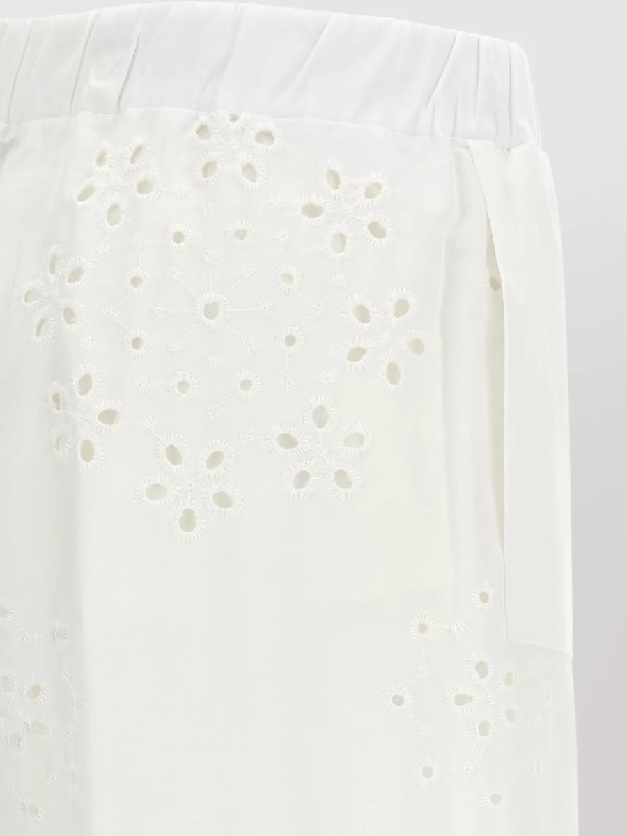 Herno Broderie Anglaise Wide-Leg Trousers