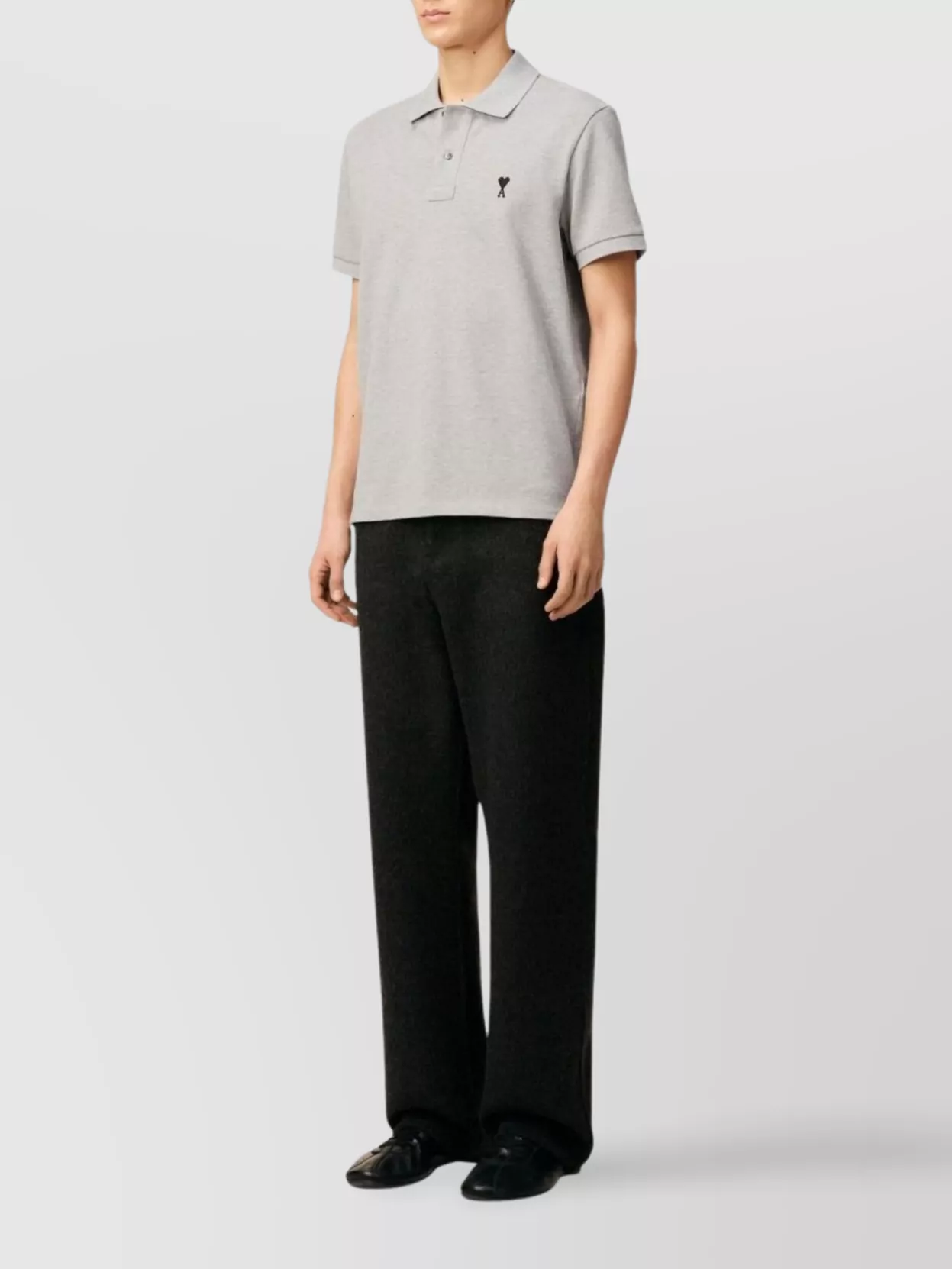 Ami Paris Heart Friend Cotton Polo Shirt