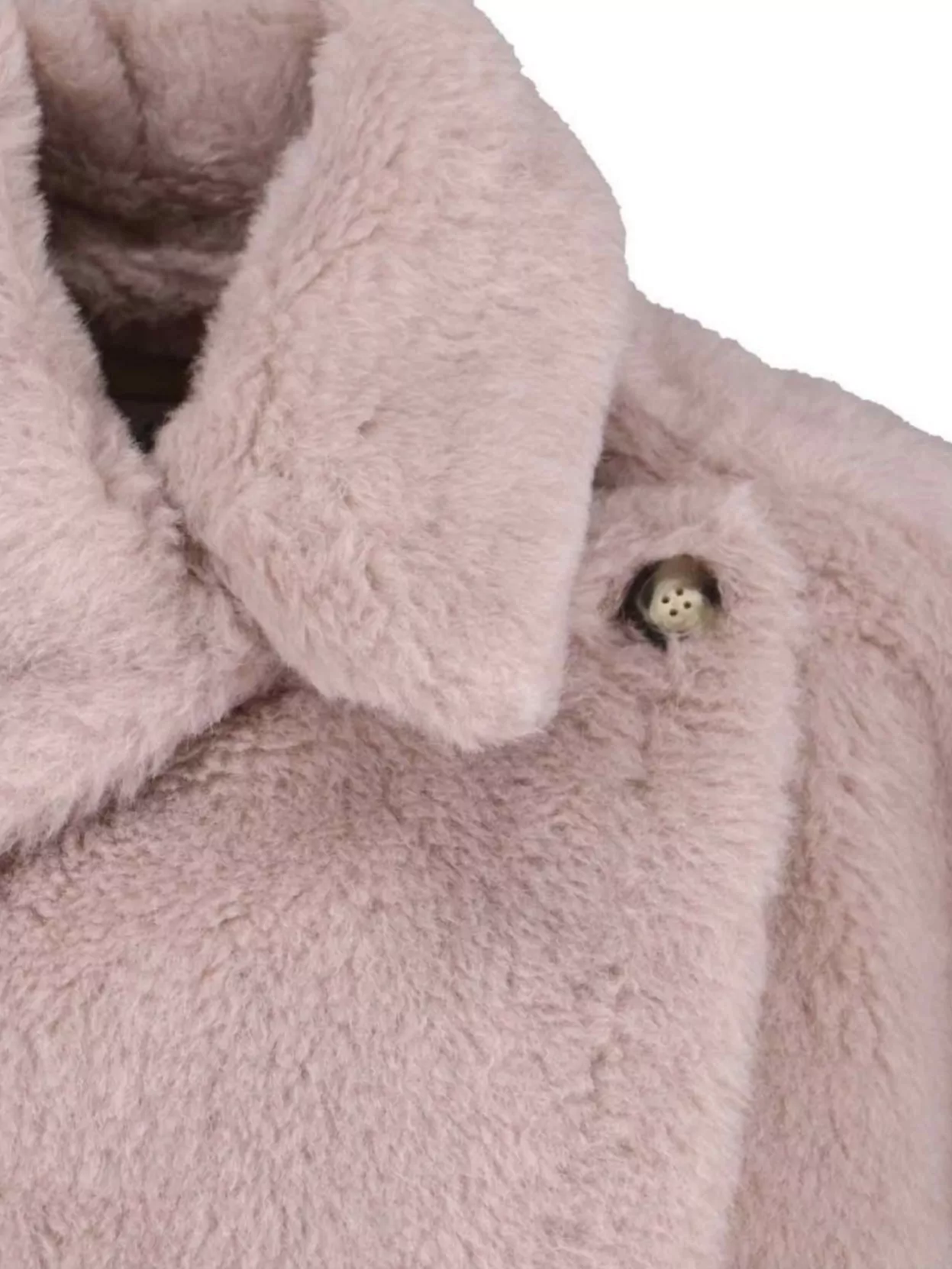 Max Mara Buttoned Collar Faux Fur Short Sleeve Jacket