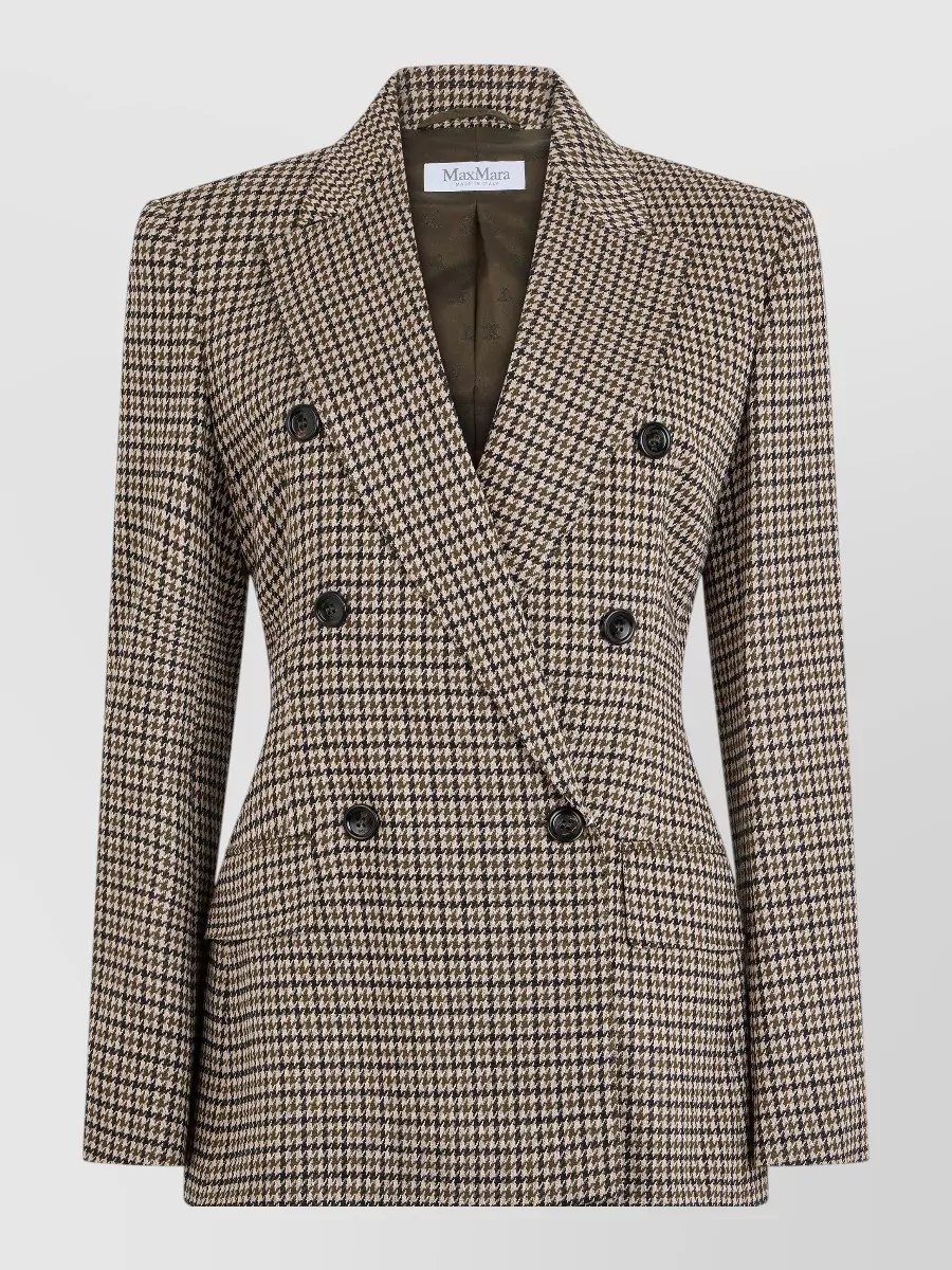 Max Mara double-breasted pied de poule tailored blazer
