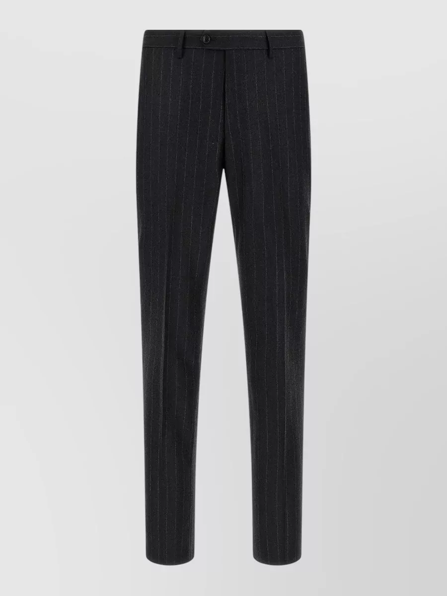 Tagliatore virgin wool pinstripe single-breasted coat