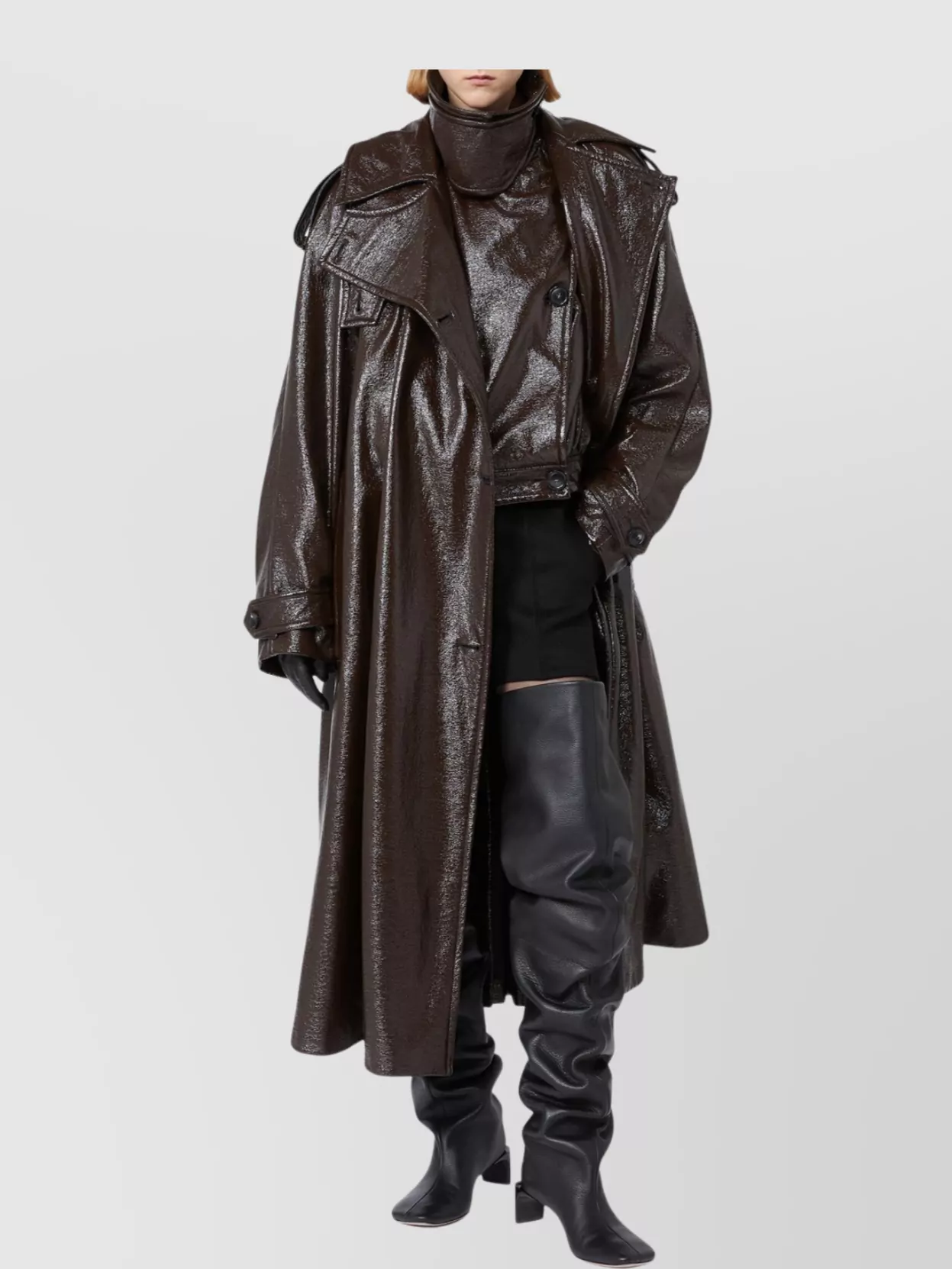 Sportmax Long Trench Coat Glossy Finish