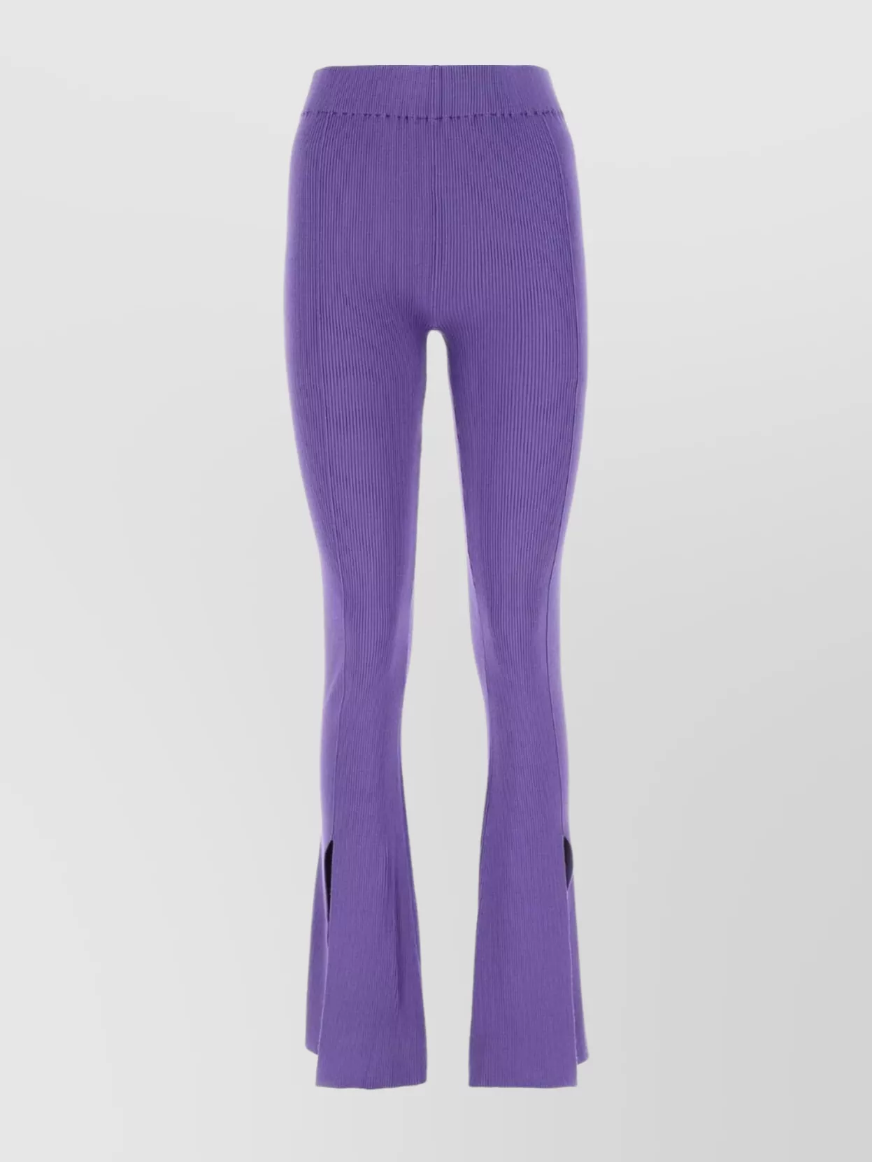 Shop Remain Viscose Blend Flared Pant With Ribbed Texture In Purple