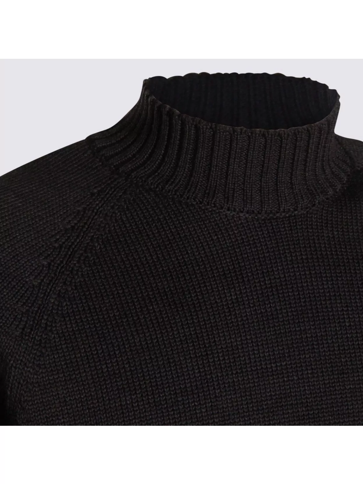 Zanone High Neck Raglan Sweater With Ribbed Cuffs And Hem