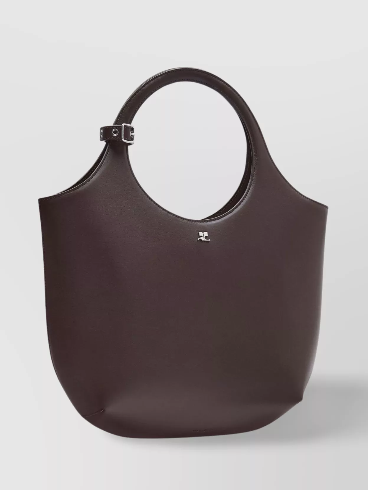 Courrèges Medium Leather Tote Bag With Adjustable Strap