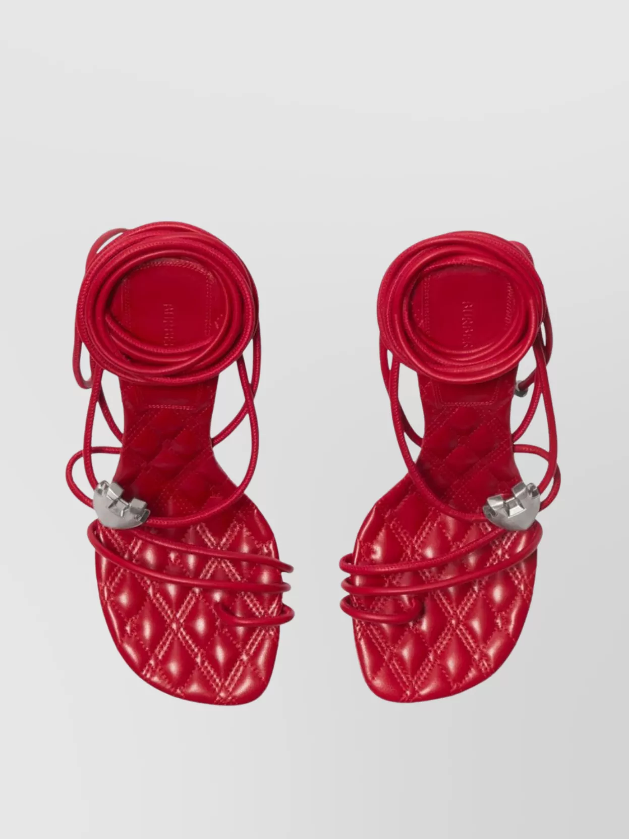 Burberry Quilted Strappy Sandals Metal Hardware