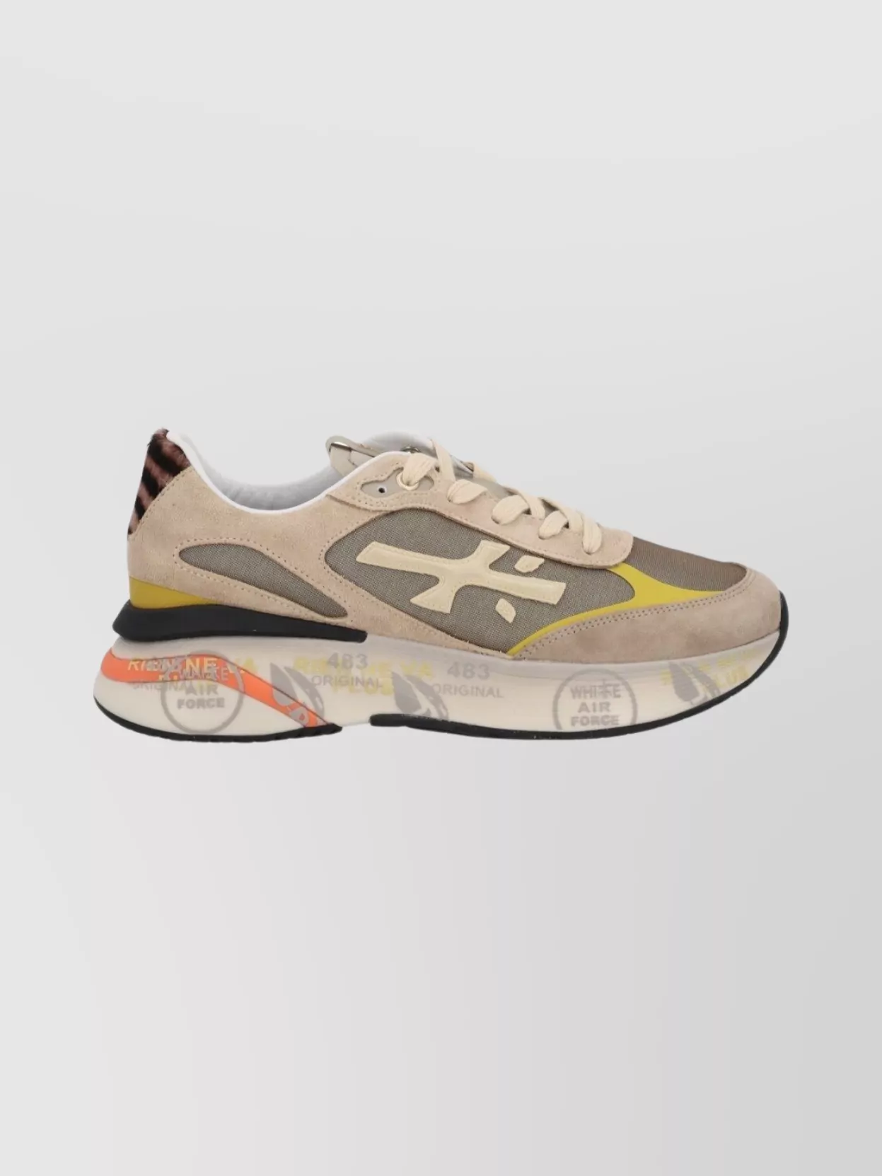 Premiata Multi-Panel Sneakers With Contrast Heel Tab