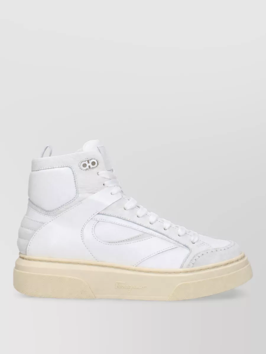 Ferragamo Leather High-Top Sneakers
