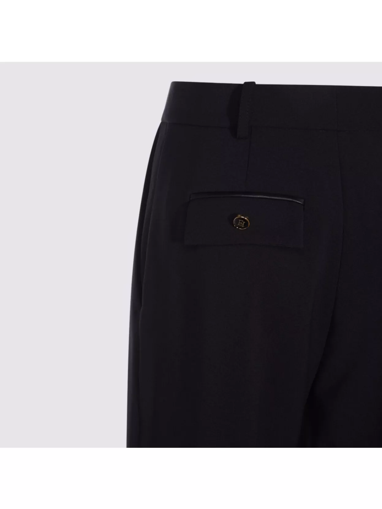 Elisabetta Franchi Straight Leg Trousers With Belt Loops And Buttoned Back Pockets
