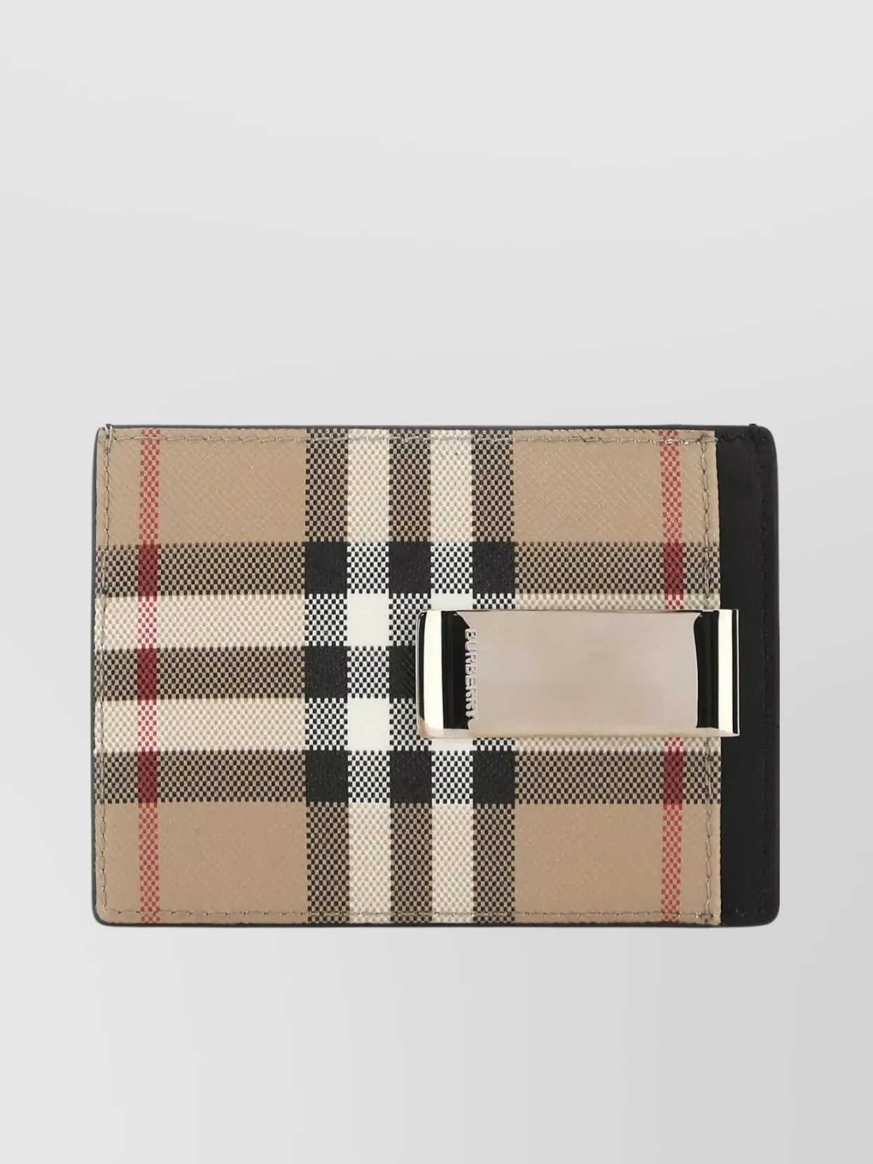 Shop Burberry Checkered Pattern Bifold Card Holder