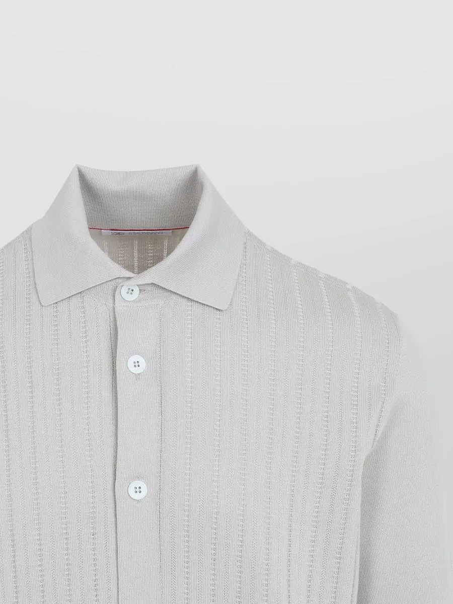 Brunello Cucinelli Cotton Knitted Short-Sleeve Polo Shirt