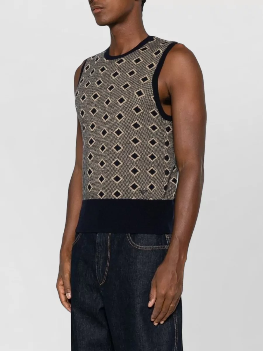 Emporio Armani Wool Cashmere V-Neck Sleeveless Vest