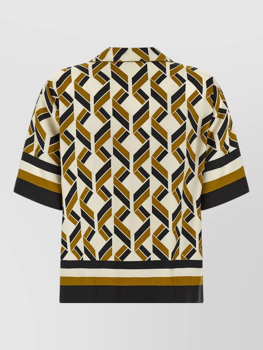 Eres Sonore Collared Shirt Geometric Pattern Short Sleeves In Multi