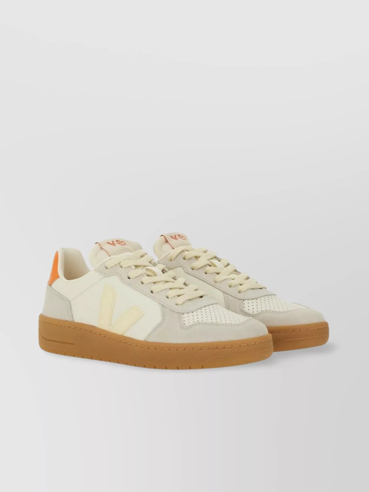Veja Perforated Rubber Sole Sneakers With Contrast Heel Tab
