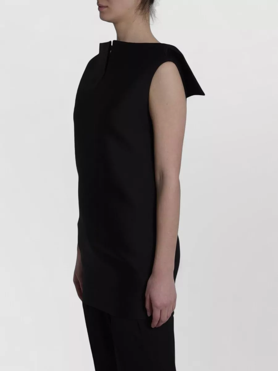 Balenciaga Silk Wool Fitted V-Neck Open-Back Mini Dress