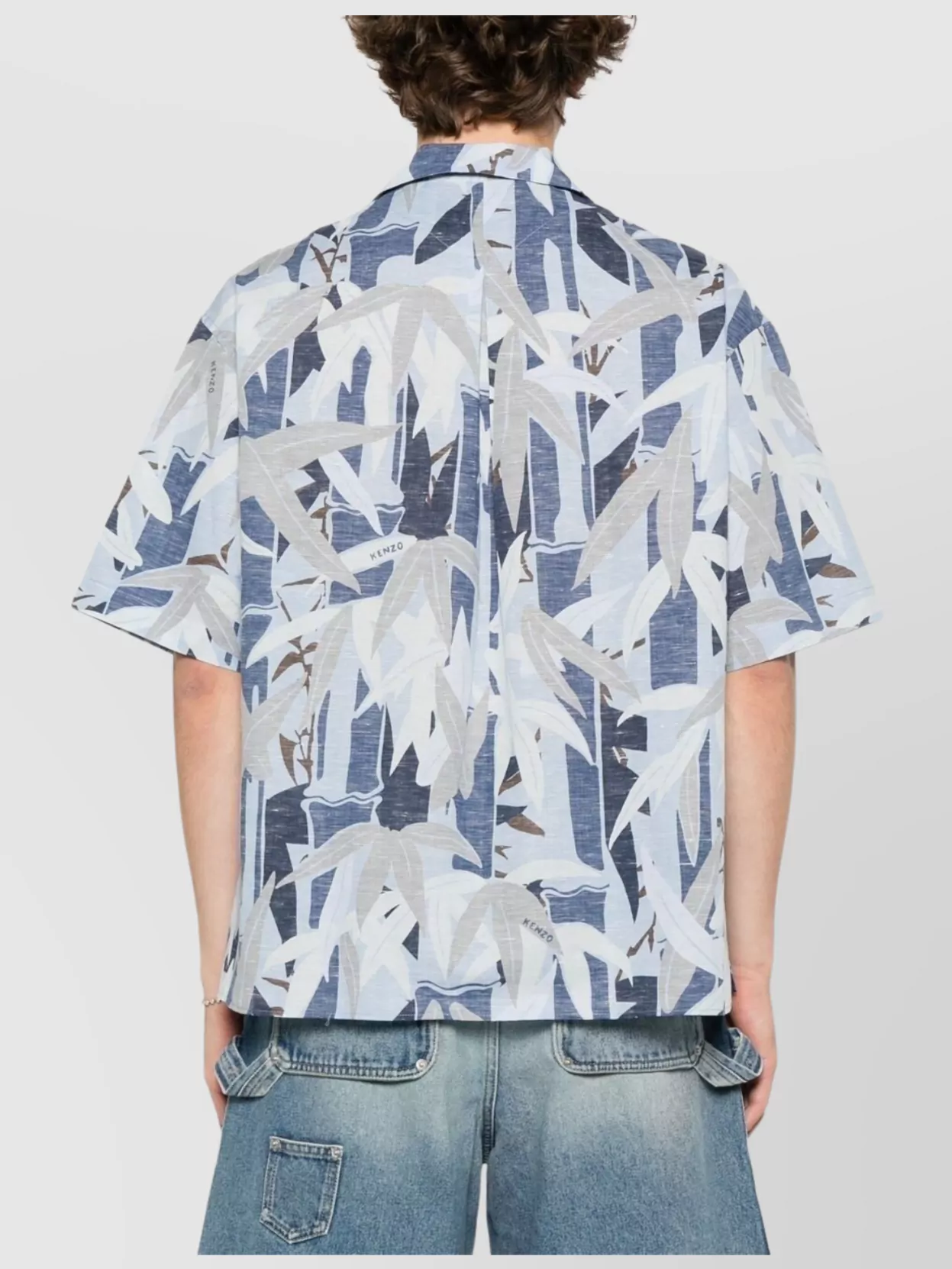 Kenzo Printed Pleated Collar Shirt Pocket