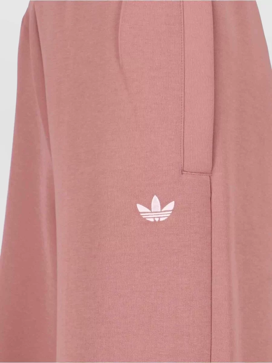 Adidas Wide Leg Trousers Side Pockets Contrast Stripes