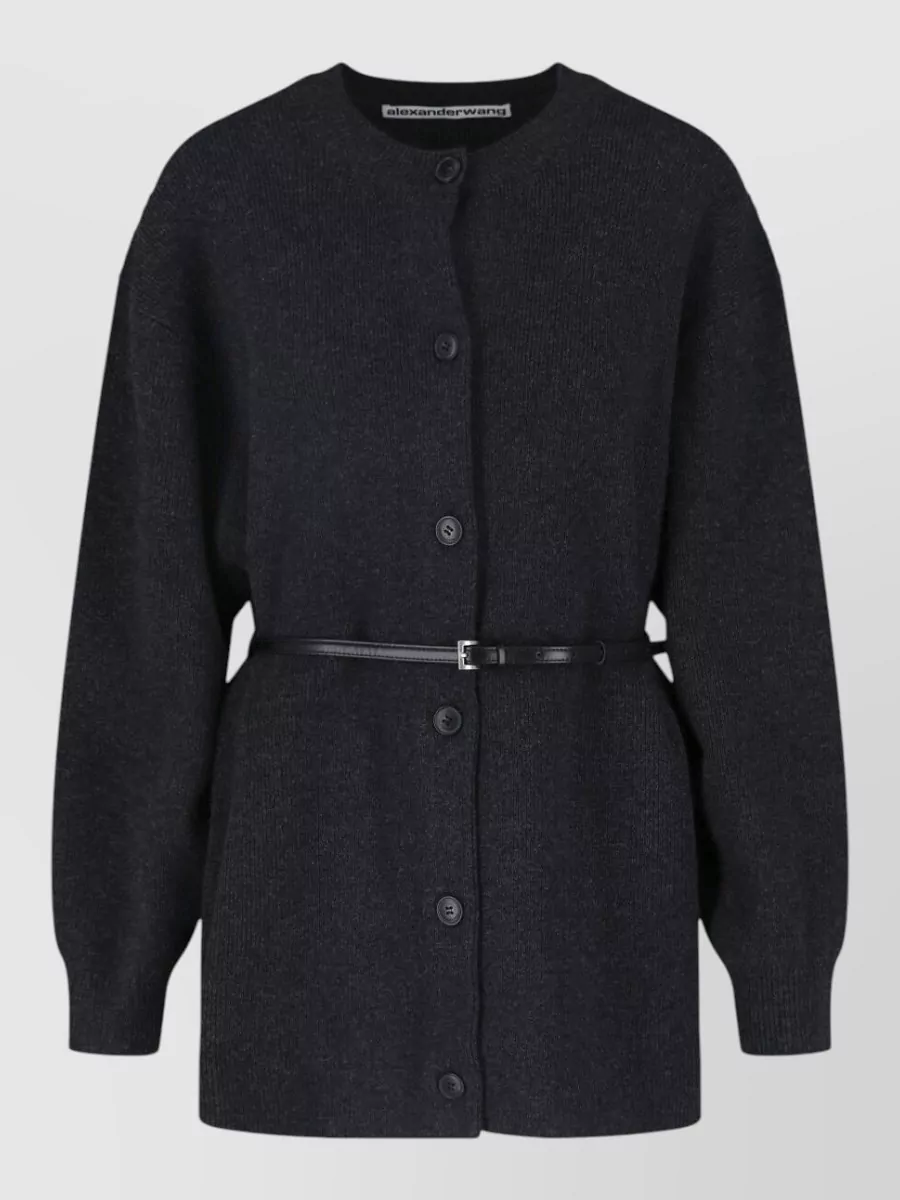 Alexander Wang Wool Crewneck Fitted Jacket