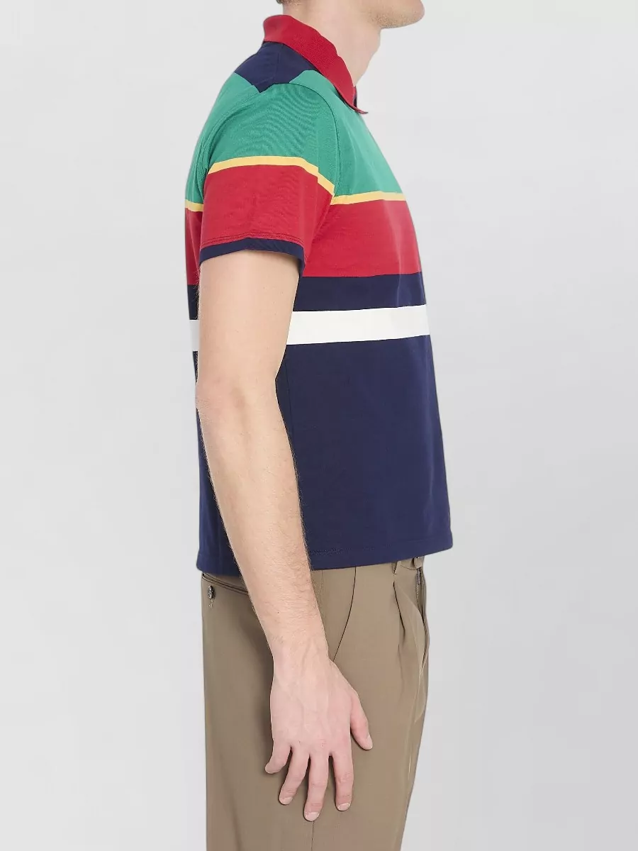 Versace Striped Cotton Polo Shirt
