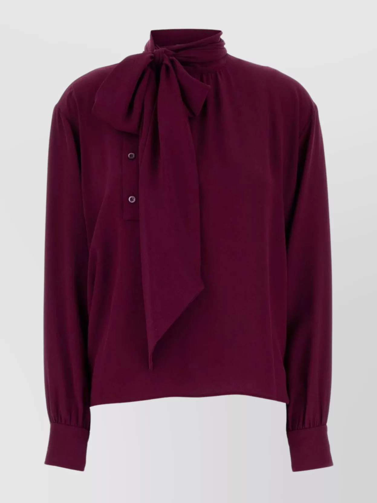 Prada Crepe Grape Blouse Bow Detail