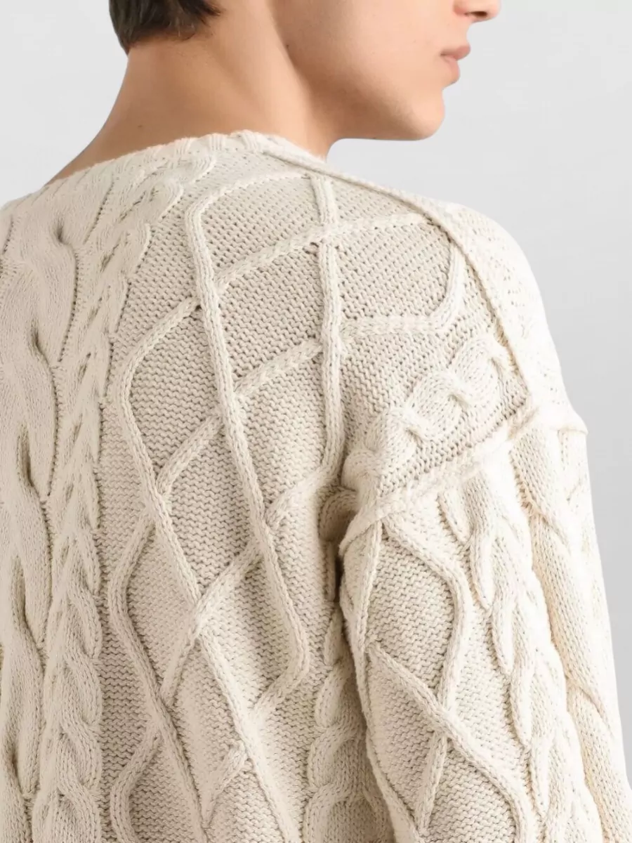 Dolce&Gabbana Pullover Crew Neck Cable Knit Graphic