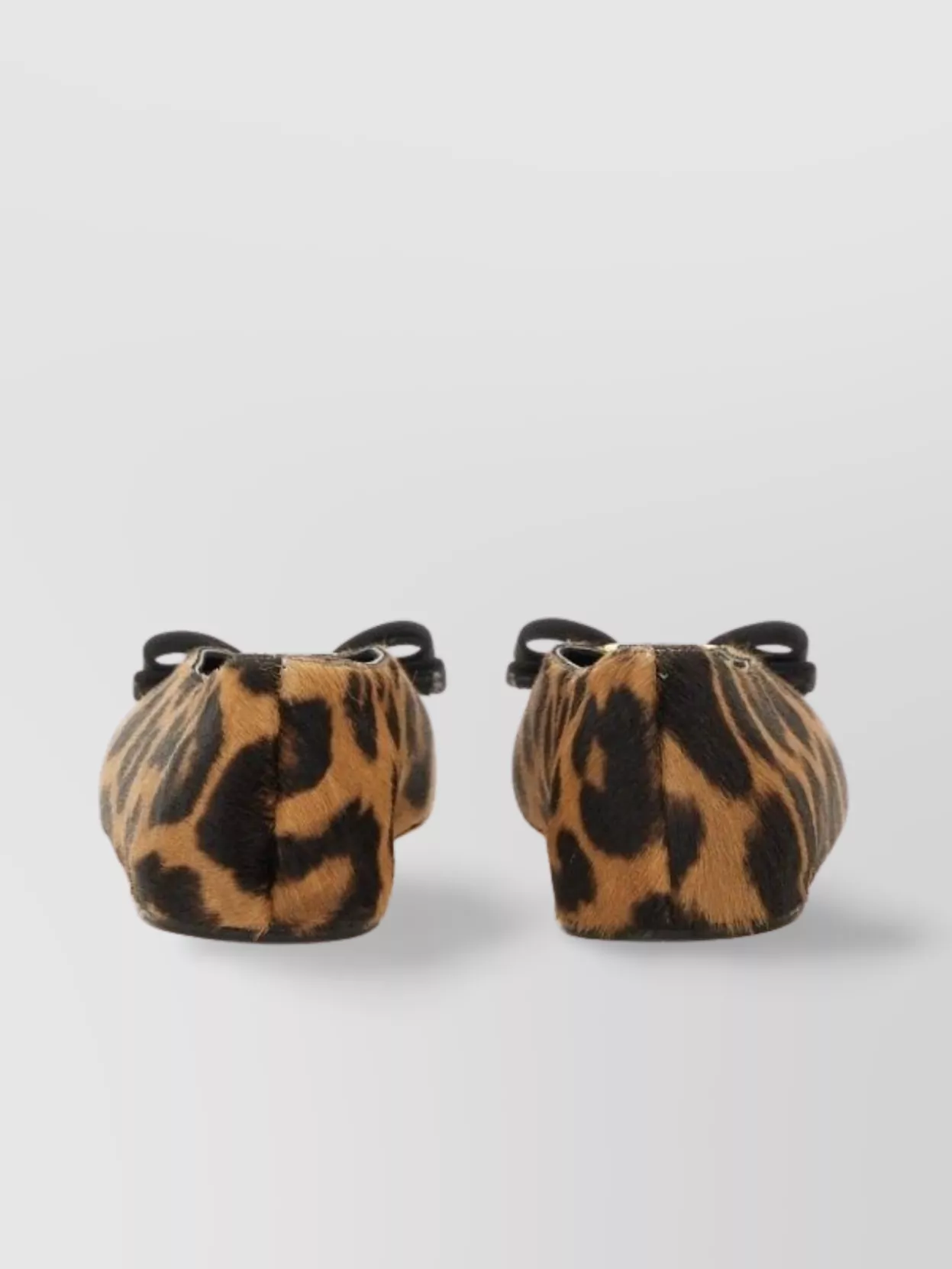 Ferragamo Animal Print Bow Detail Ballerina Shoes