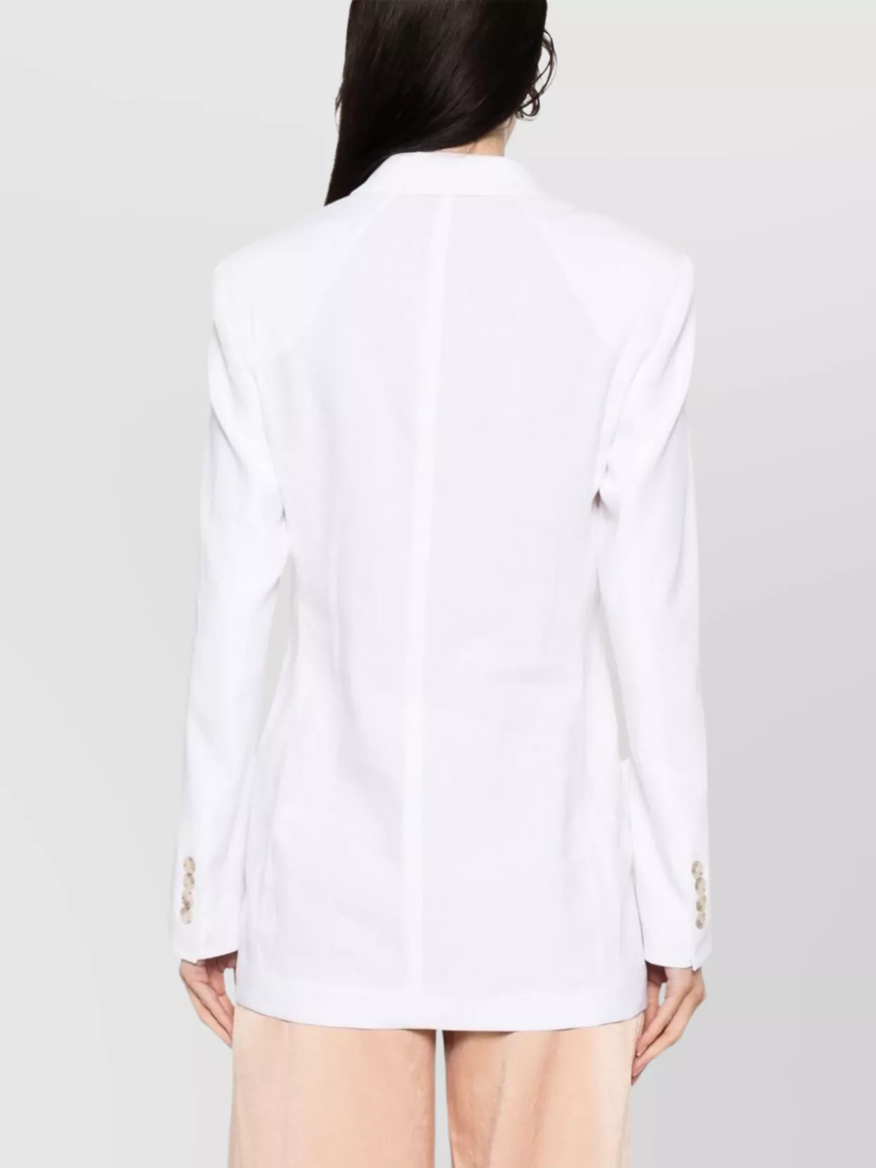 Hugo Boss Boss Double-breasted Linen Blazer With Structured Shoulders
