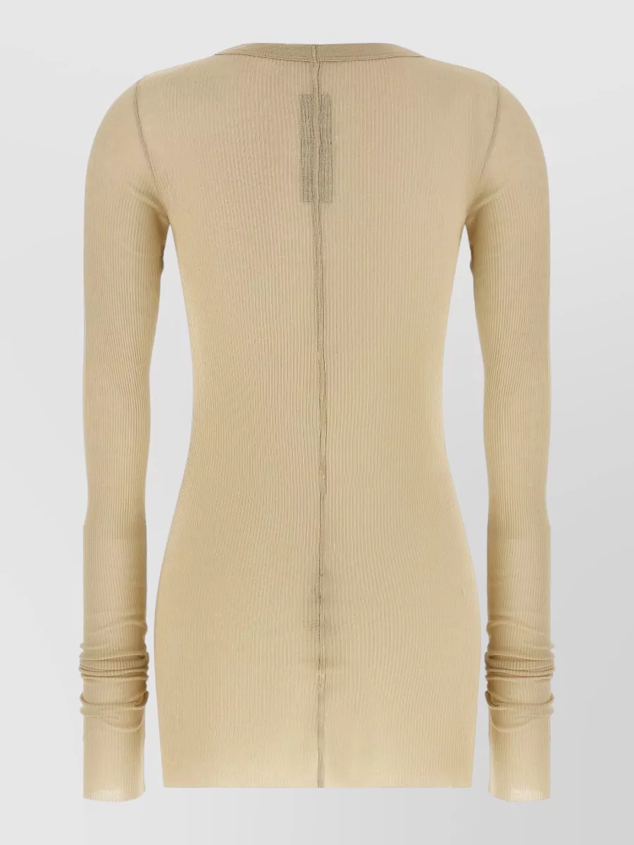 Rick Owens Silk Blend Ribbed Long-Sleeve T-Shirt